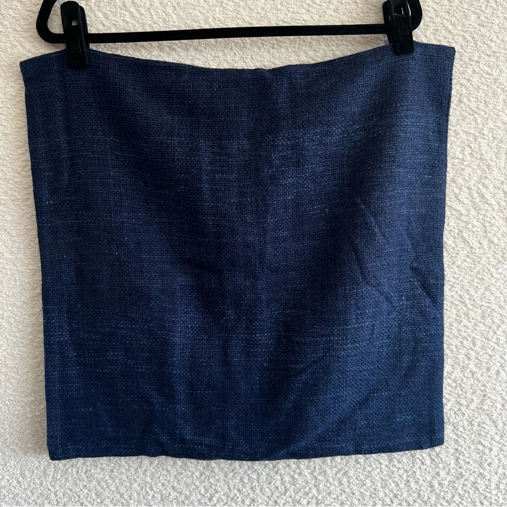 West‎ Elm NWT Silk Cotton Buttons Navy Blue Nightshade Throw Pillow Cover Sham